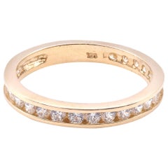 14 Karat Yellow Gold Channel Set Diamond Band