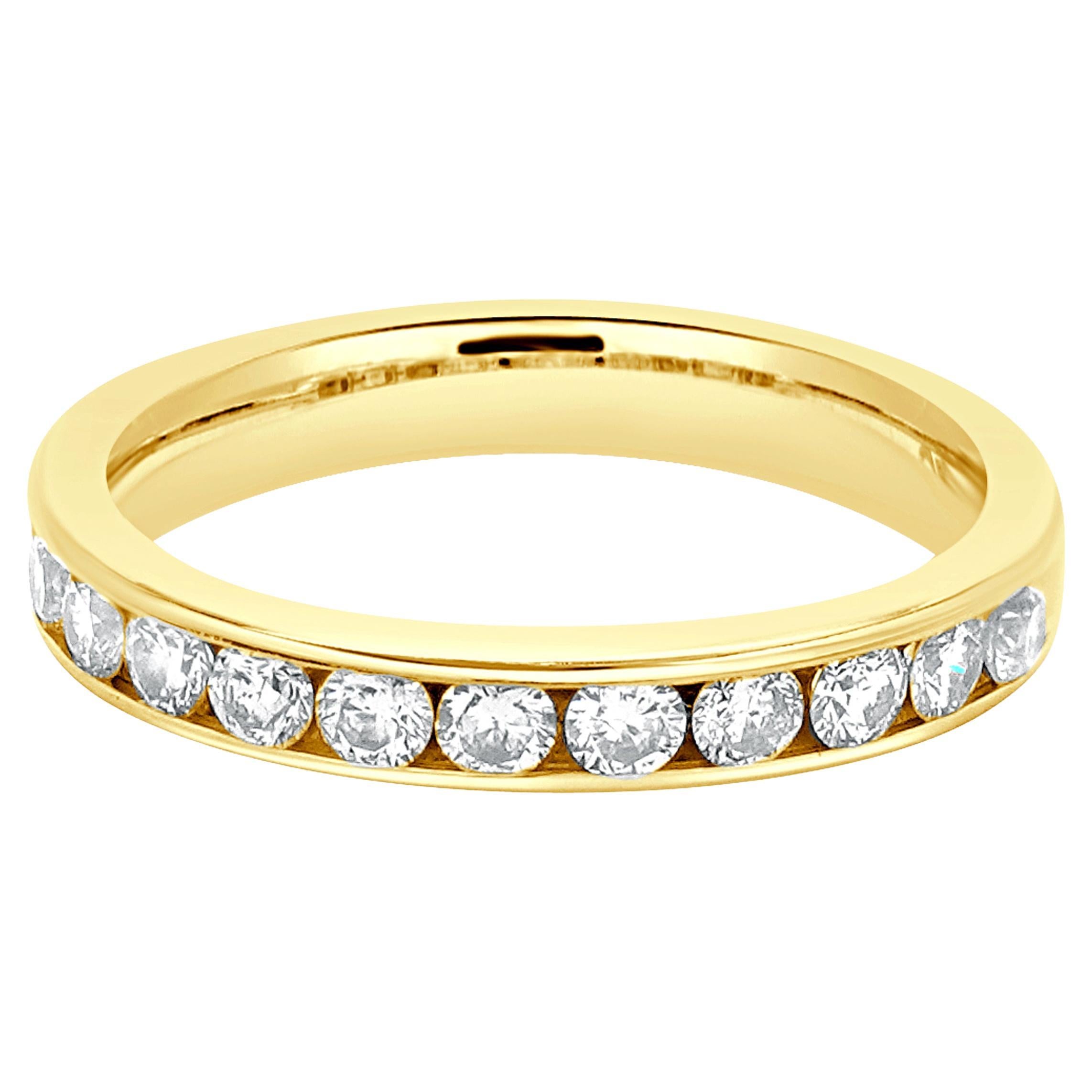 14 Karat Yellow Gold Channel Set Diamond Band