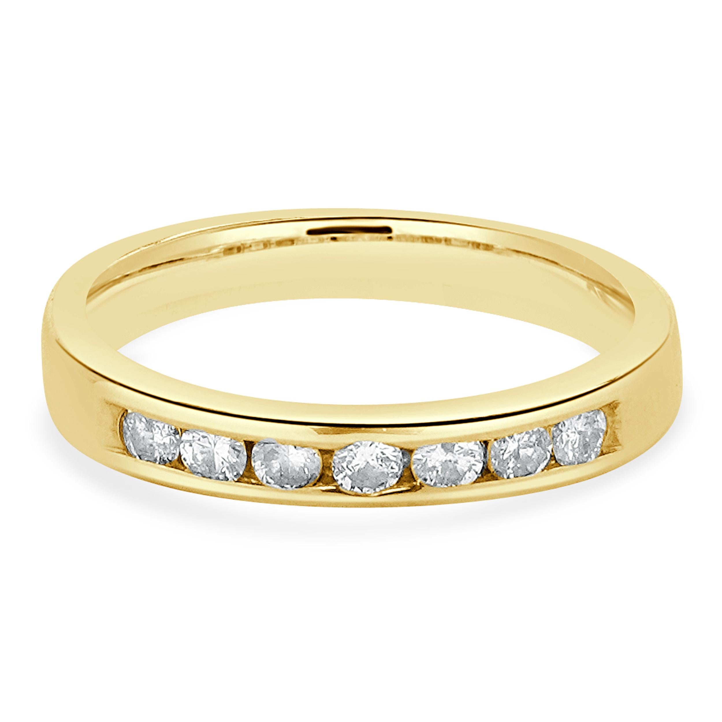 14 Karat Yellow Gold Channel Set Diamond Band