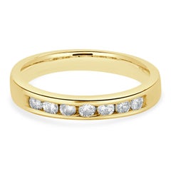 14 Karat Yellow Gold Channel Set Diamond Band