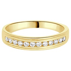 14 Karat Yellow Gold Channel Set Round Diamond band