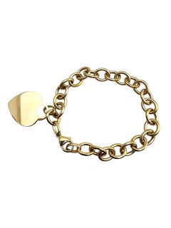 14 Karat Gelbgold Charm-Armband mit Herz-Charme #23518
