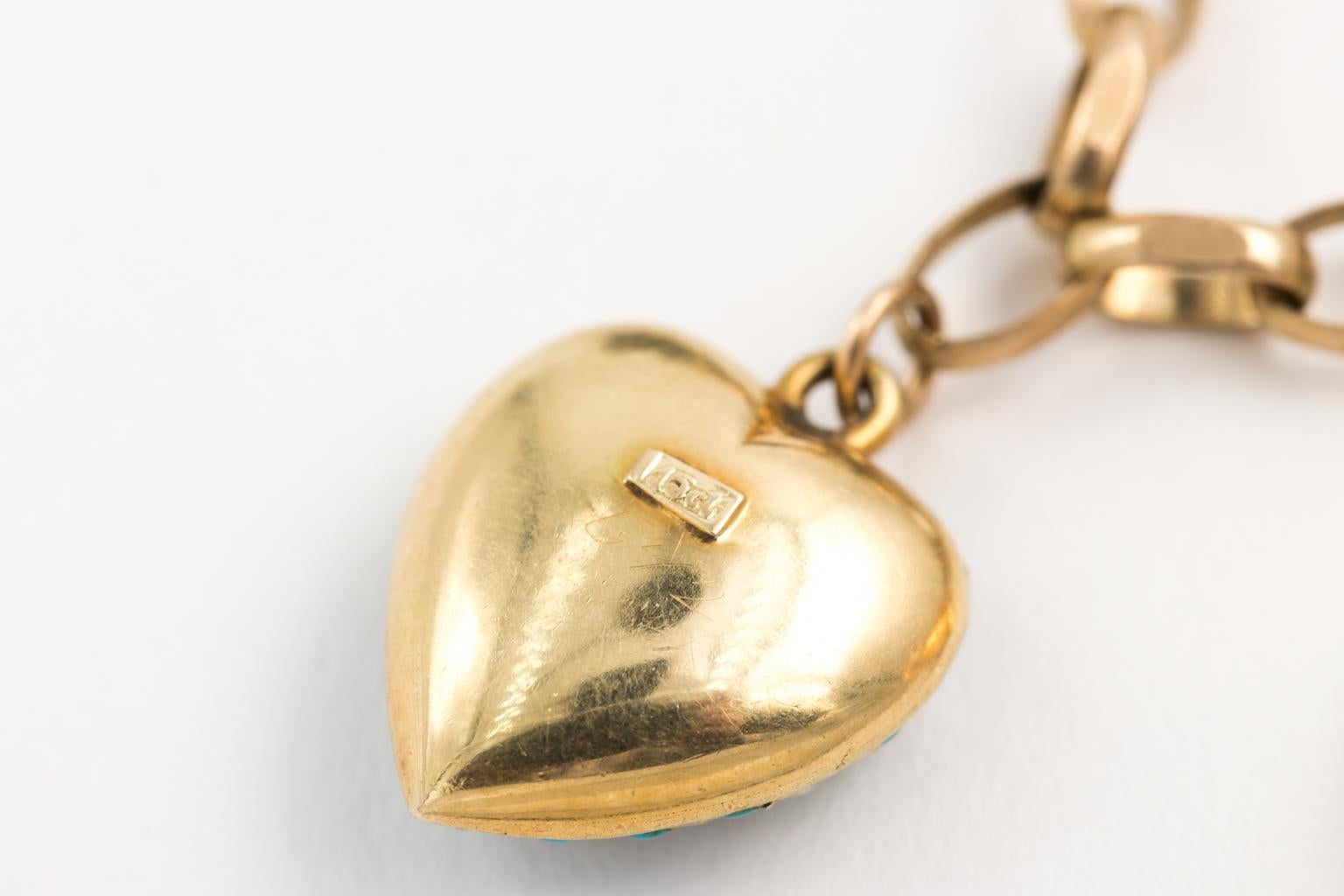 14 Karat Yellow Gold Charm Necklace For Sale 2