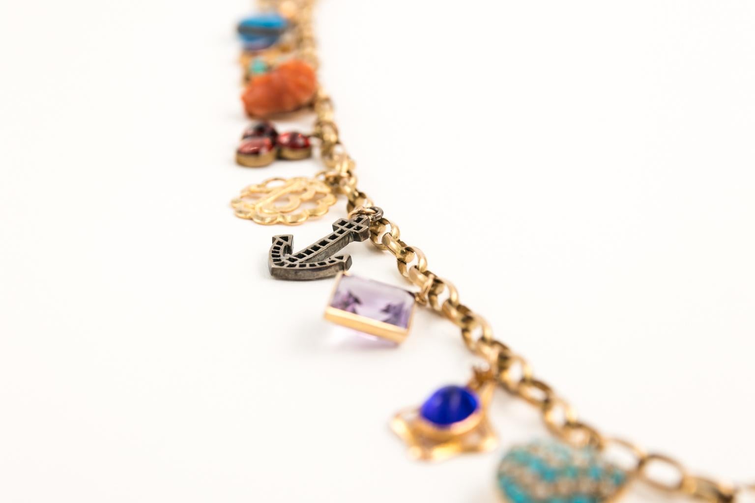 14k gold charm necklace