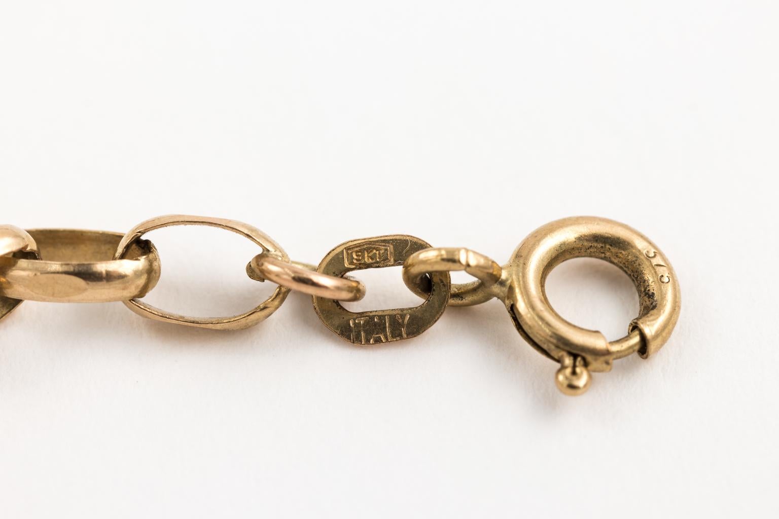 Women's 14 Karat Yellow Gold Charm Necklace For Sale