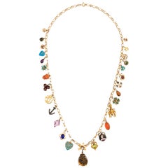 14 Karat Yellow Gold Charm Necklace