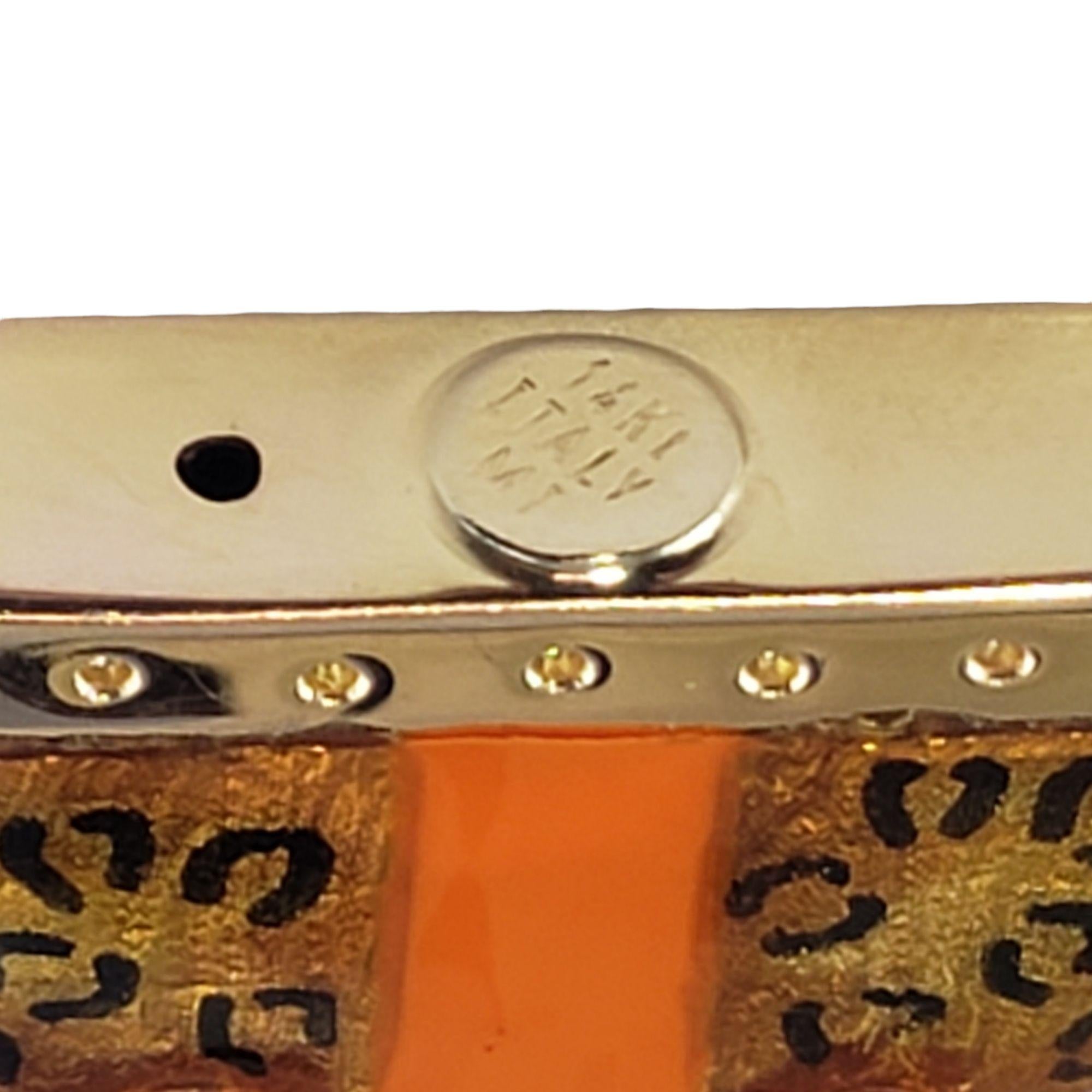 14 Karat Yellow Gold Cheetah Print Handbag Charm In Good Condition For Sale In Washington Depot, CT