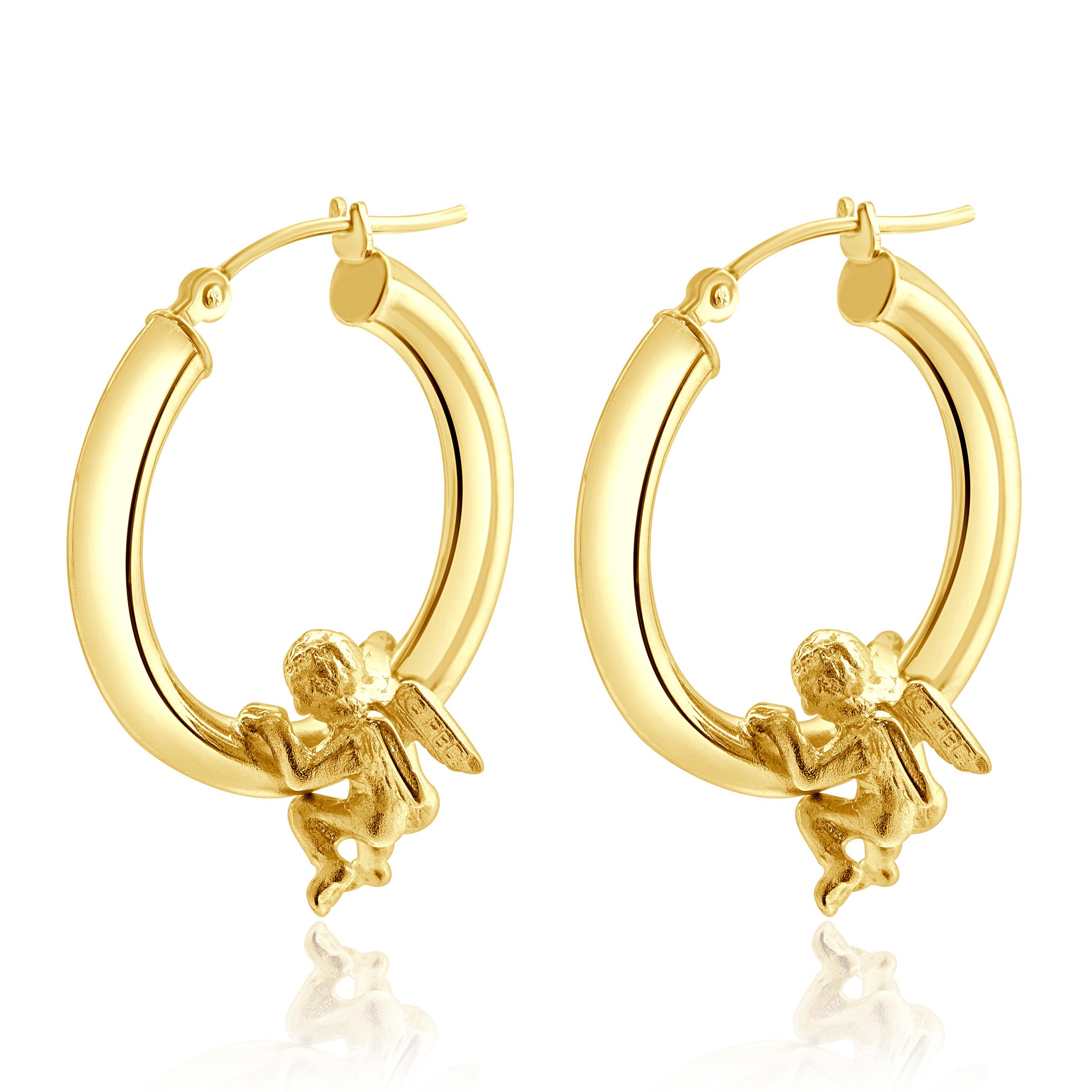 Material: 14K yellow gold
Dimensions: earrings measure 22.4mm
Weight:  3.93 grams