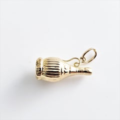 14 Karat Yellow Gold Chianti Wine Bottle Charm