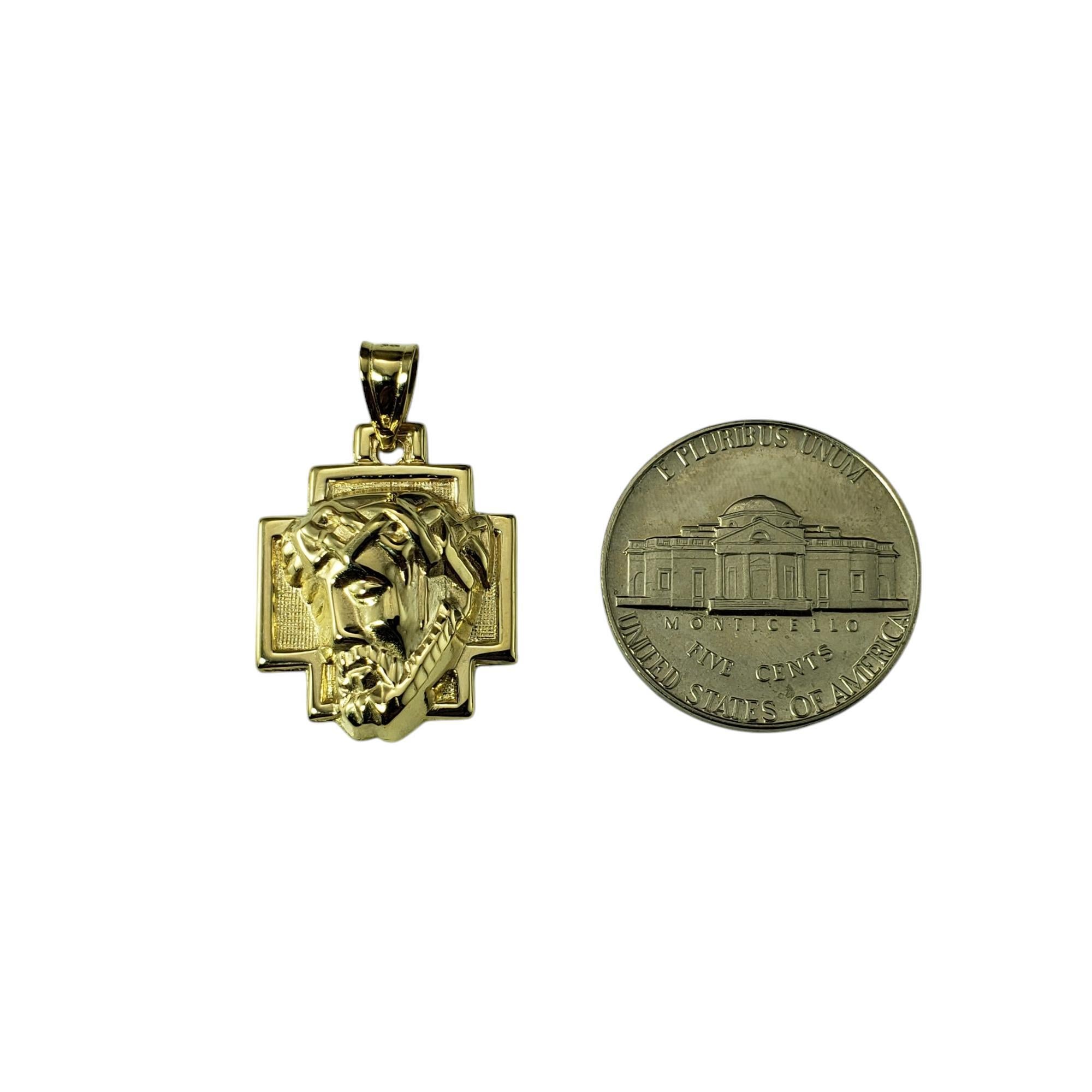 14 Karat Yellow Gold Christ Head Pendant #20259 2