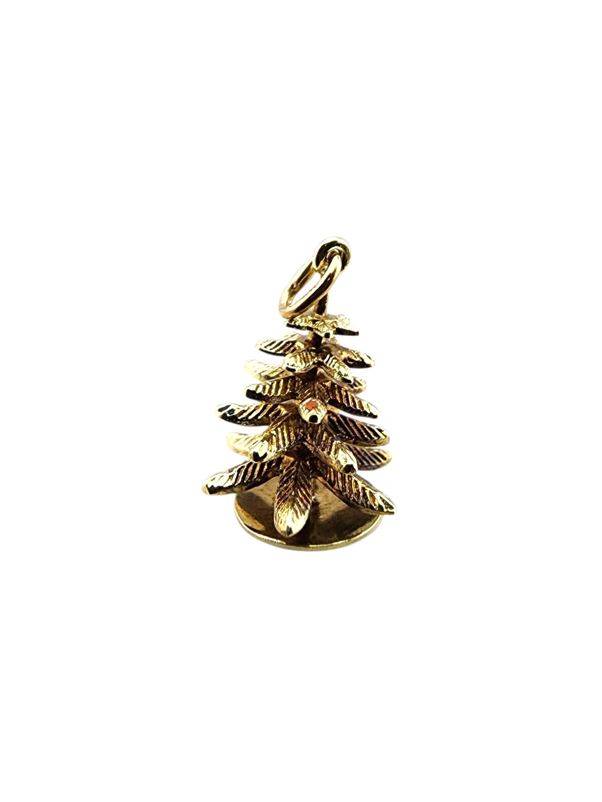 Breloque de sapin de Noël en or jaune 14 carats #23172 Bon état - En vente à Washington Depot, CT