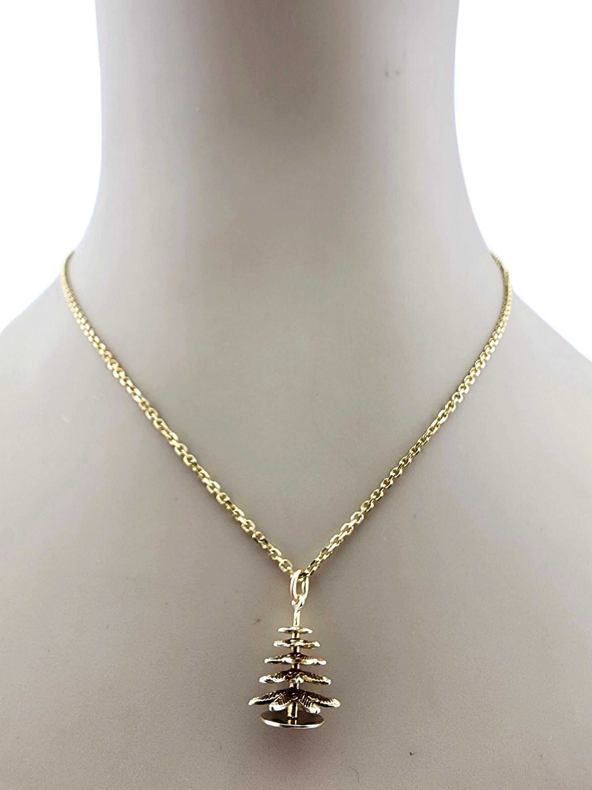 Breloque de sapin de Noël en or jaune 14 carats #23172 en vente 4