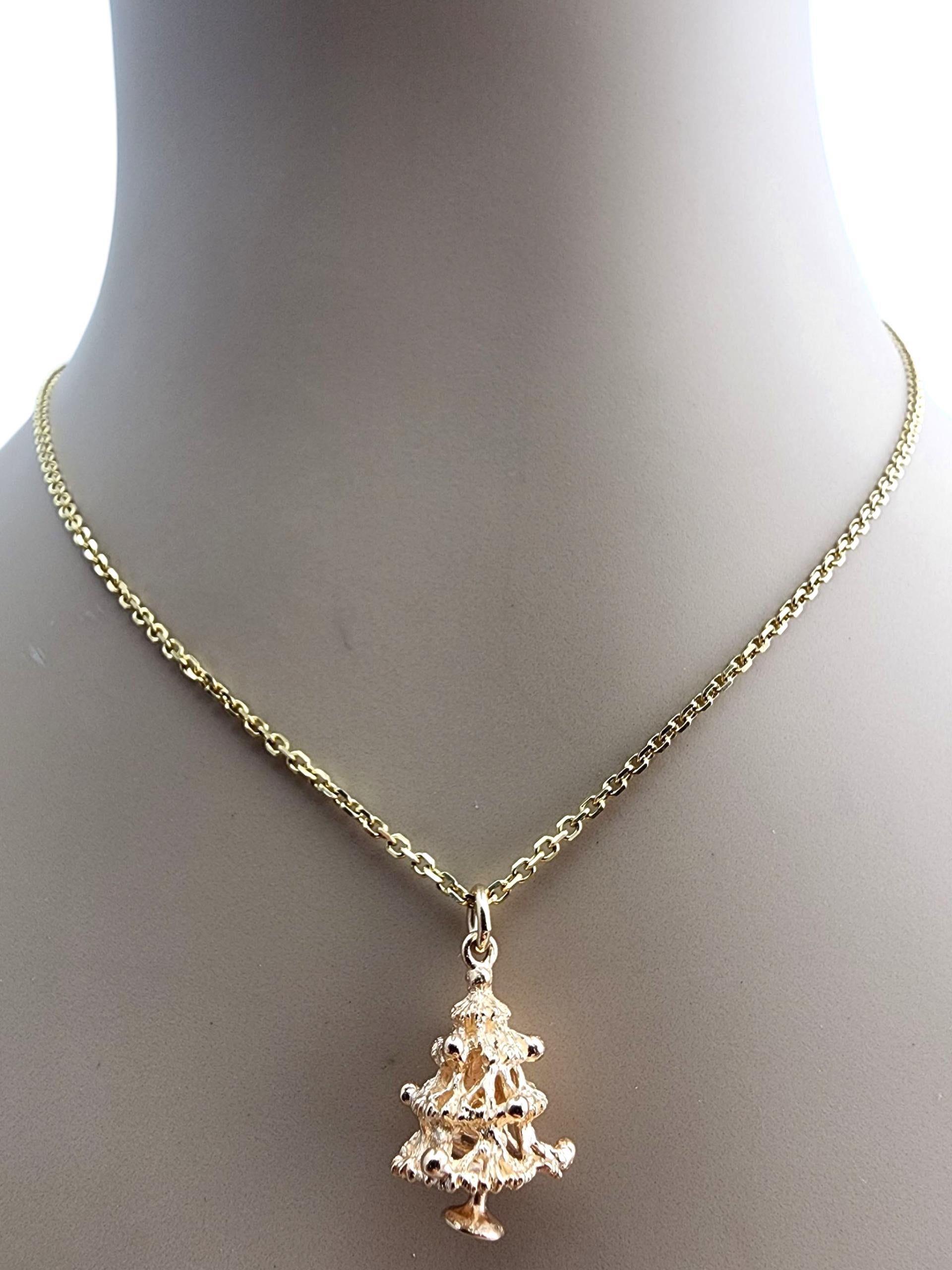 Breloque de sapin de Noël en or jaune 14 carats #23925 en vente 3