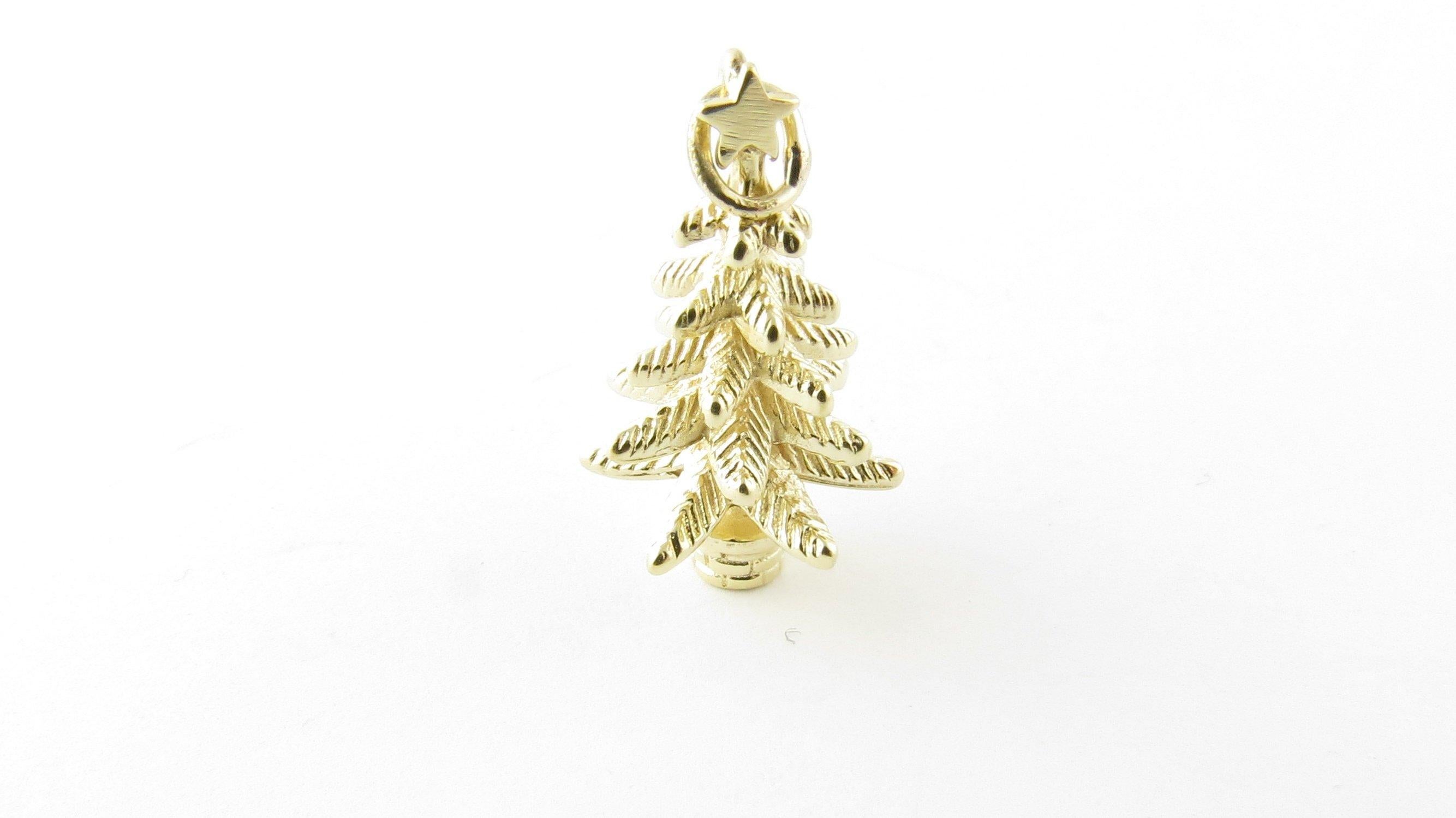 Women's 14 Karat Yellow Gold Christmas Tree Charm
