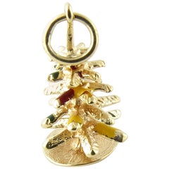 Vintage 14 Karat Yellow Gold Christmas Tree Charm