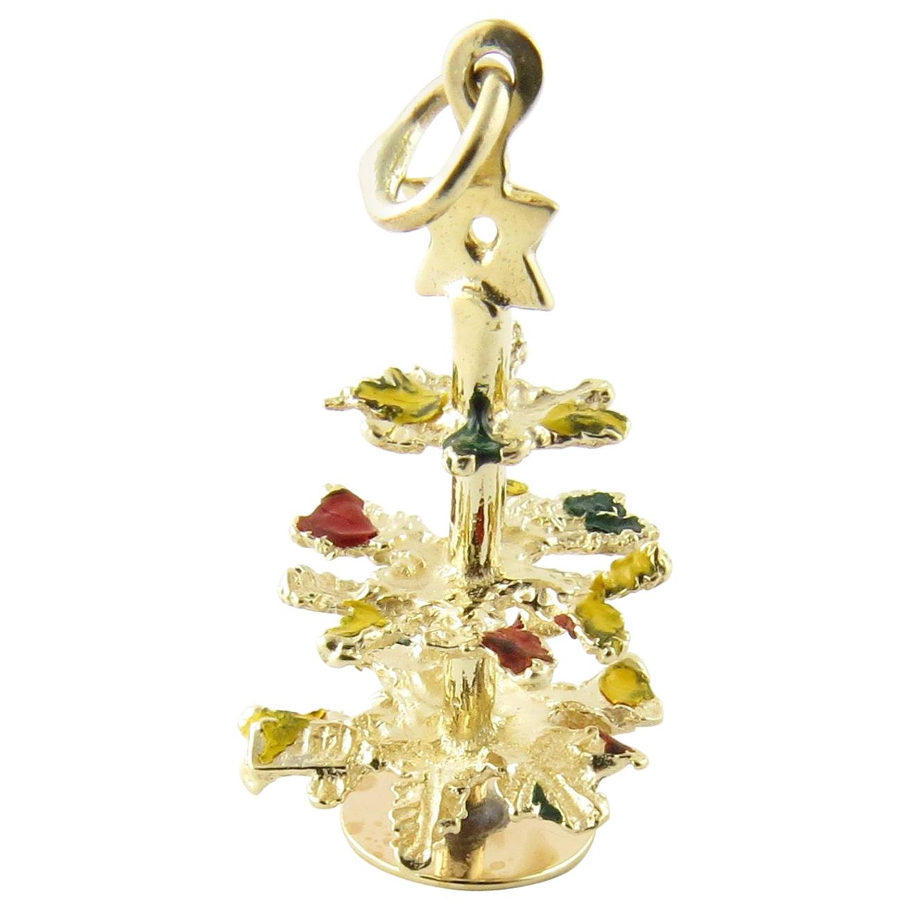 14 Karat Yellow Gold Christmas Tree Charm