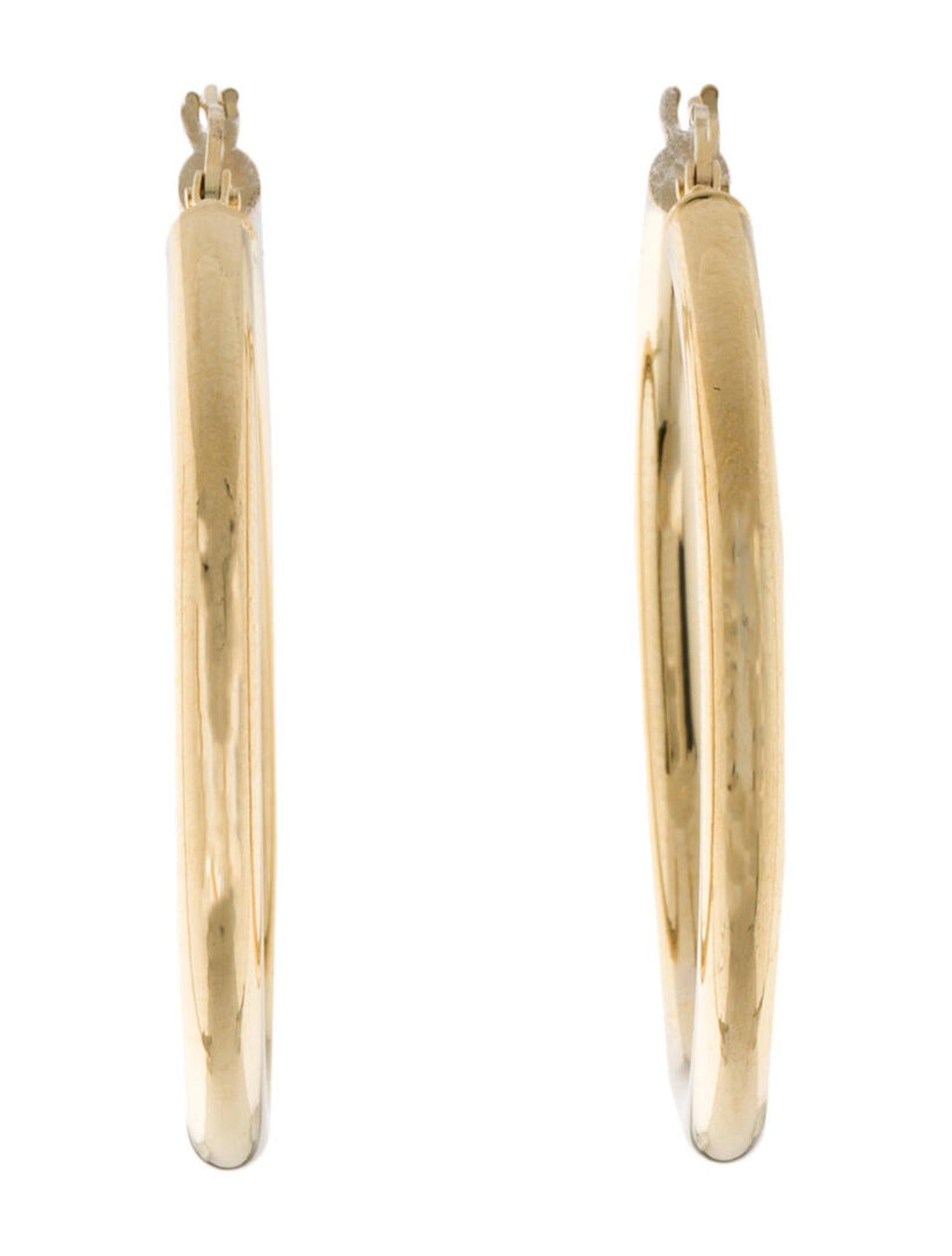 hollow 14k gold hoop earrings