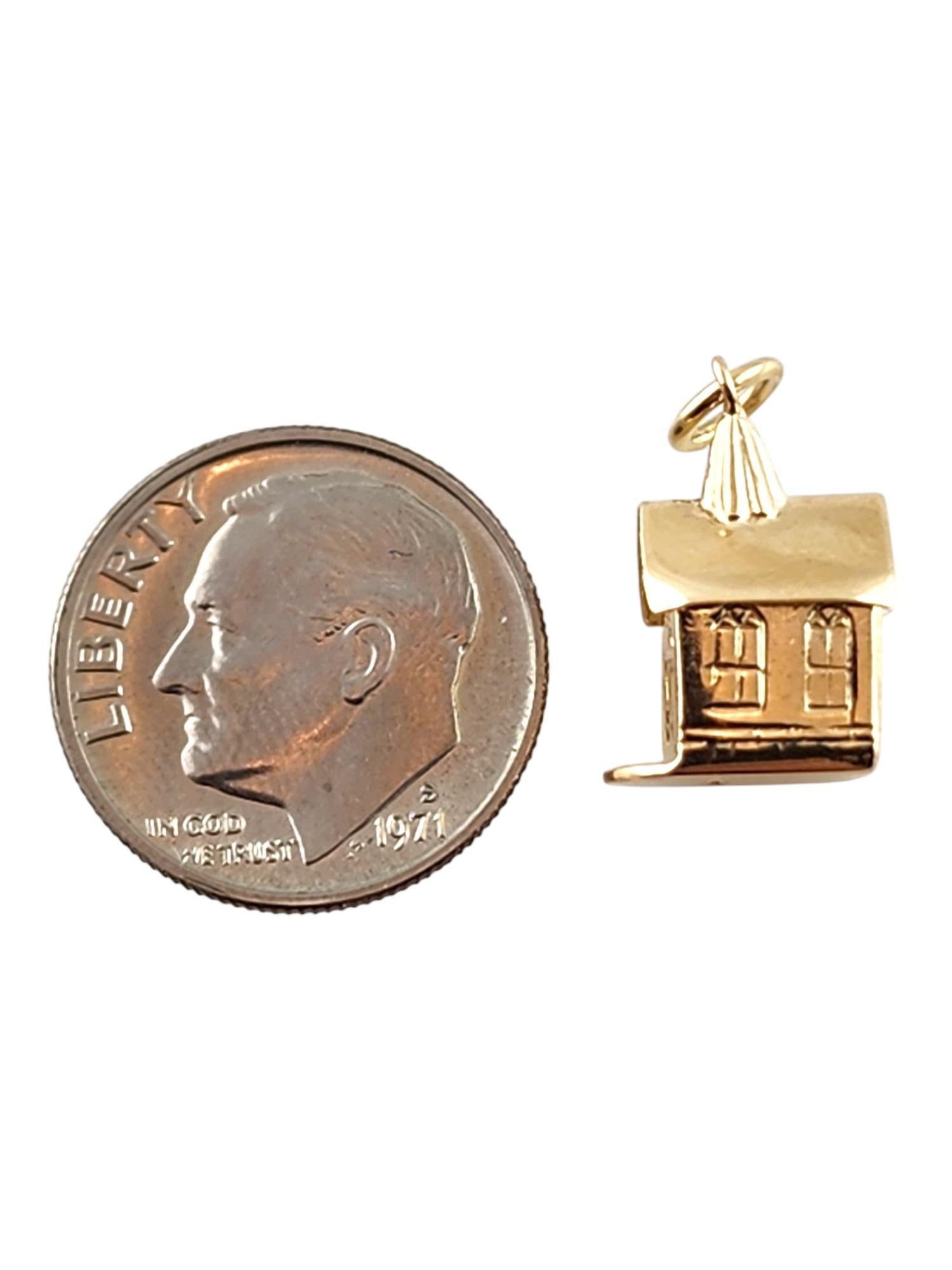 14 Karat Yellow Gold Church Chapel Charm #19809 For Sale 3