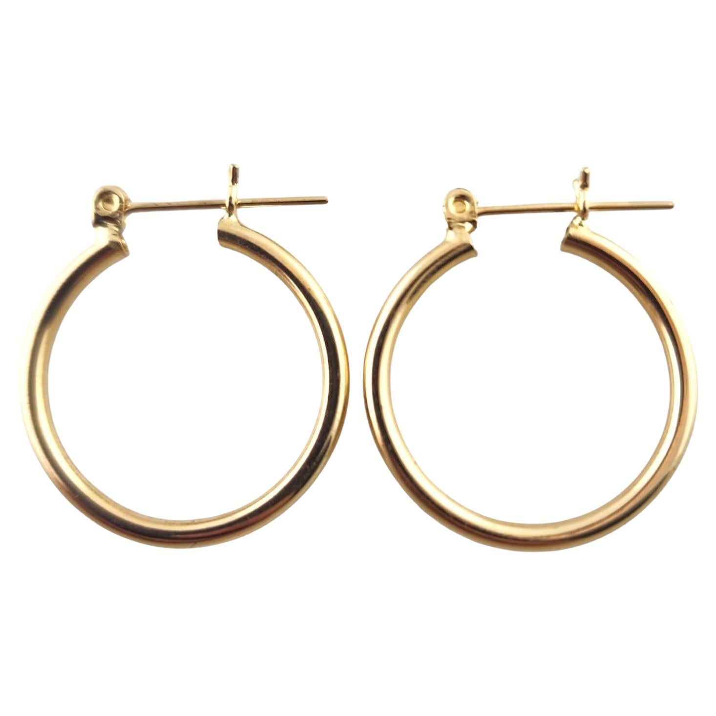 Pendientes de aro circulares de oro amarillo de 14 quilates #18504