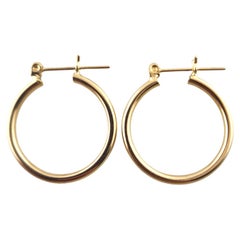 Pendientes de aro circulares de oro amarillo de 14 quilates #18504