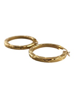 14 Karat Yellow Gold Circle Hoop Earrings # 19342