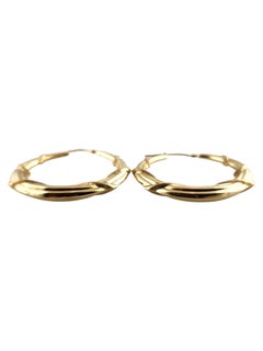 14 Karat Yellow Gold Circle Hoop Earrings #19345