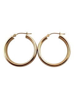 14 Karat Yellow Gold Circle Hoop Earrings #19384