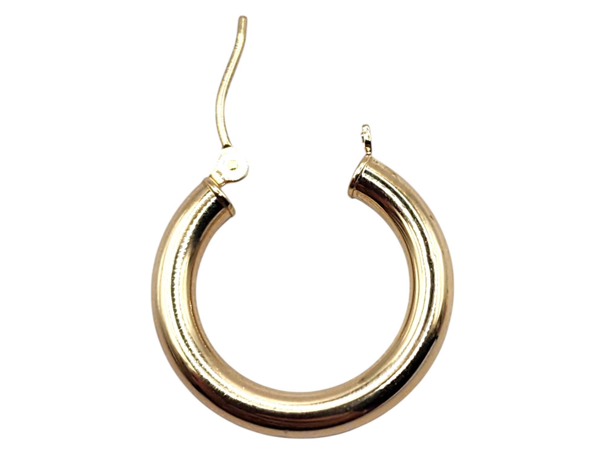 14 Karat Yellow Gold Circle Hoop Earrings #20467 For Sale 1