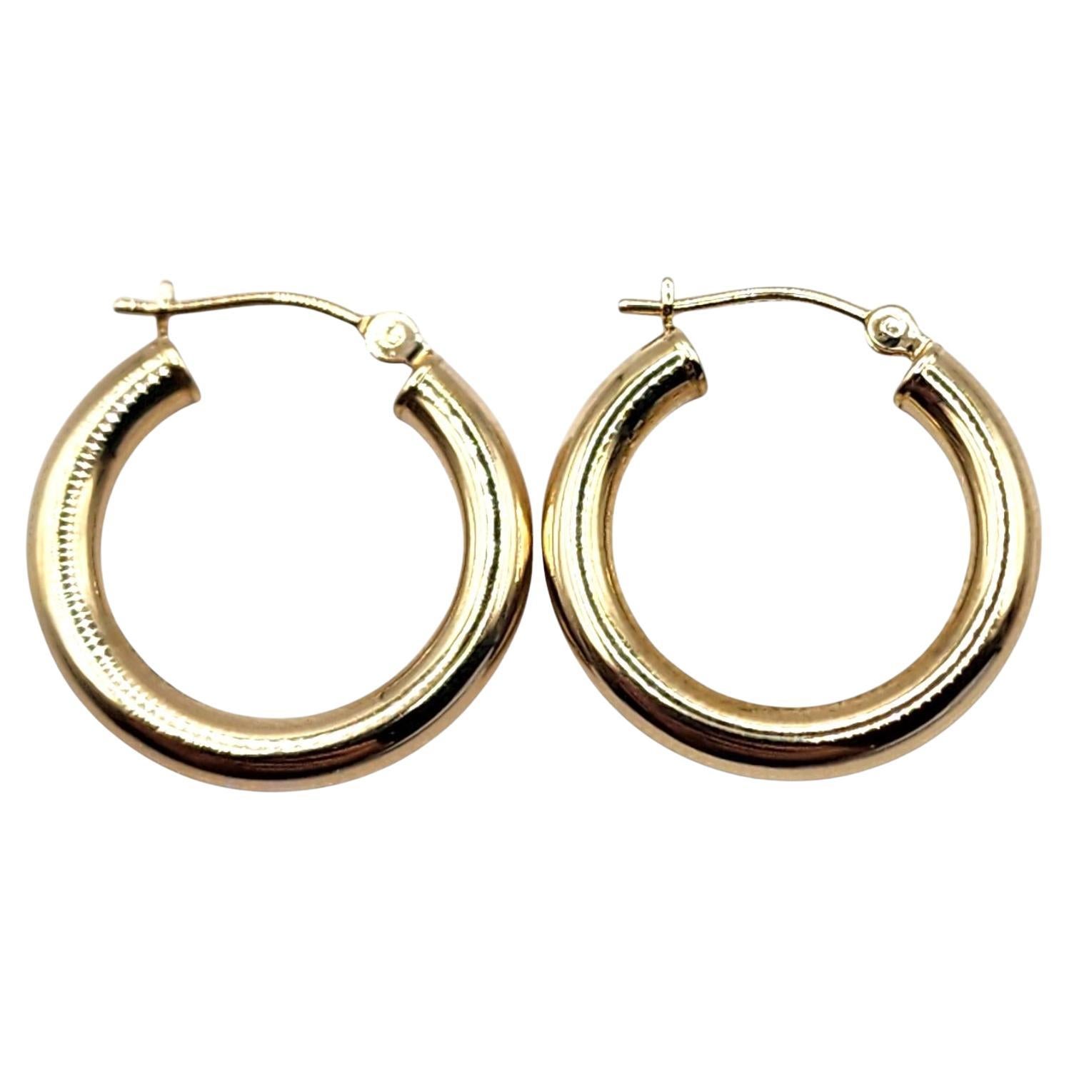 Pendientes de aro circulares de oro amarillo de 14 quilates #20467