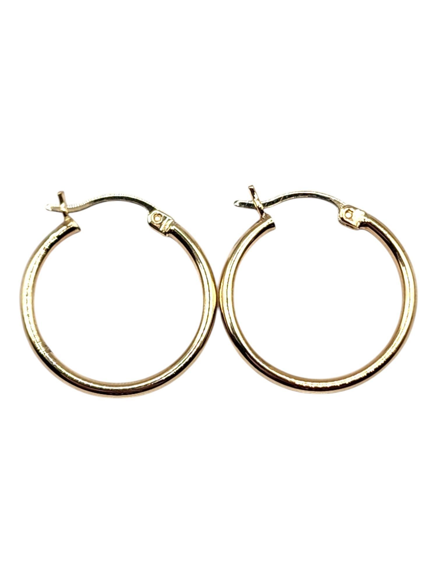 Pendientes de aro circulares de oro amarillo de 14 quilates #20475