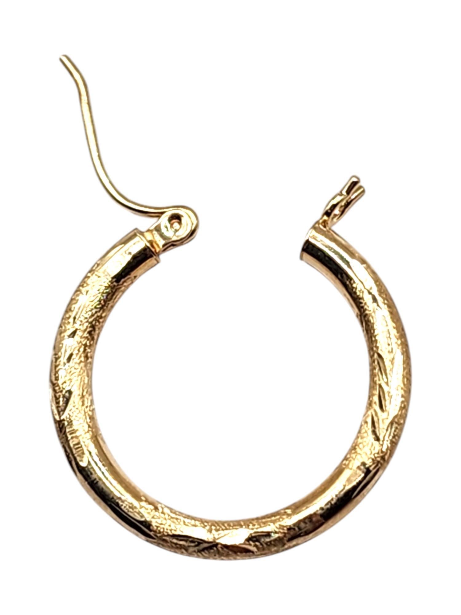 14 Karat Yellow Gold Circle Hoop Earrings #20483 For Sale 1