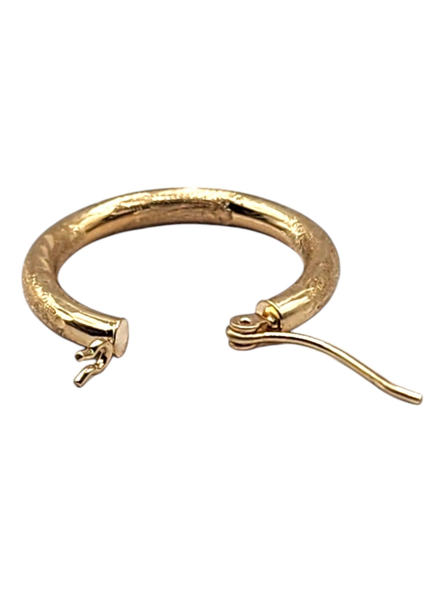 14 Karat Yellow Gold Circle Hoop Earrings #20483 For Sale 2