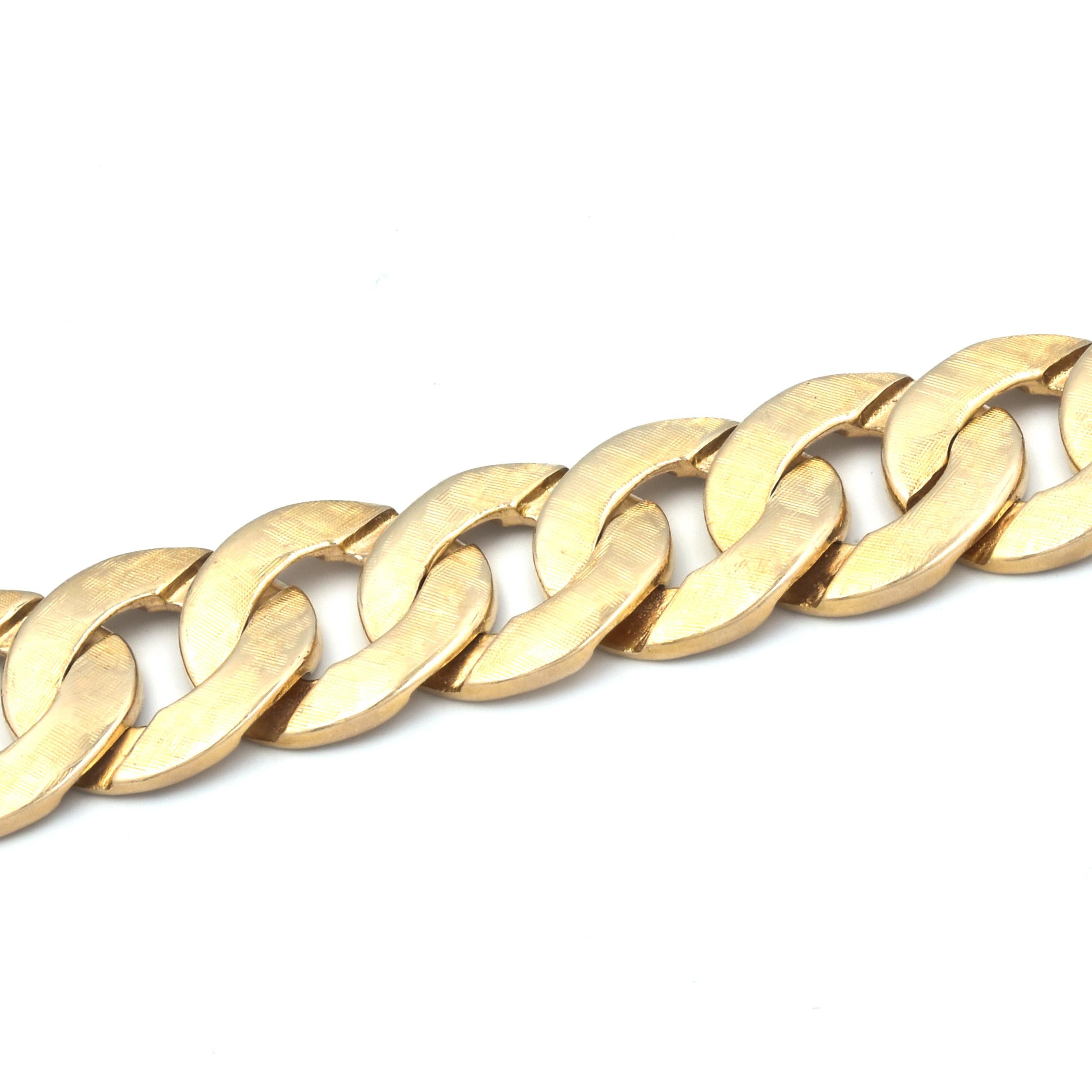 Women's or Men's 14 Karat Yellow Gold Circle Link Bracelet