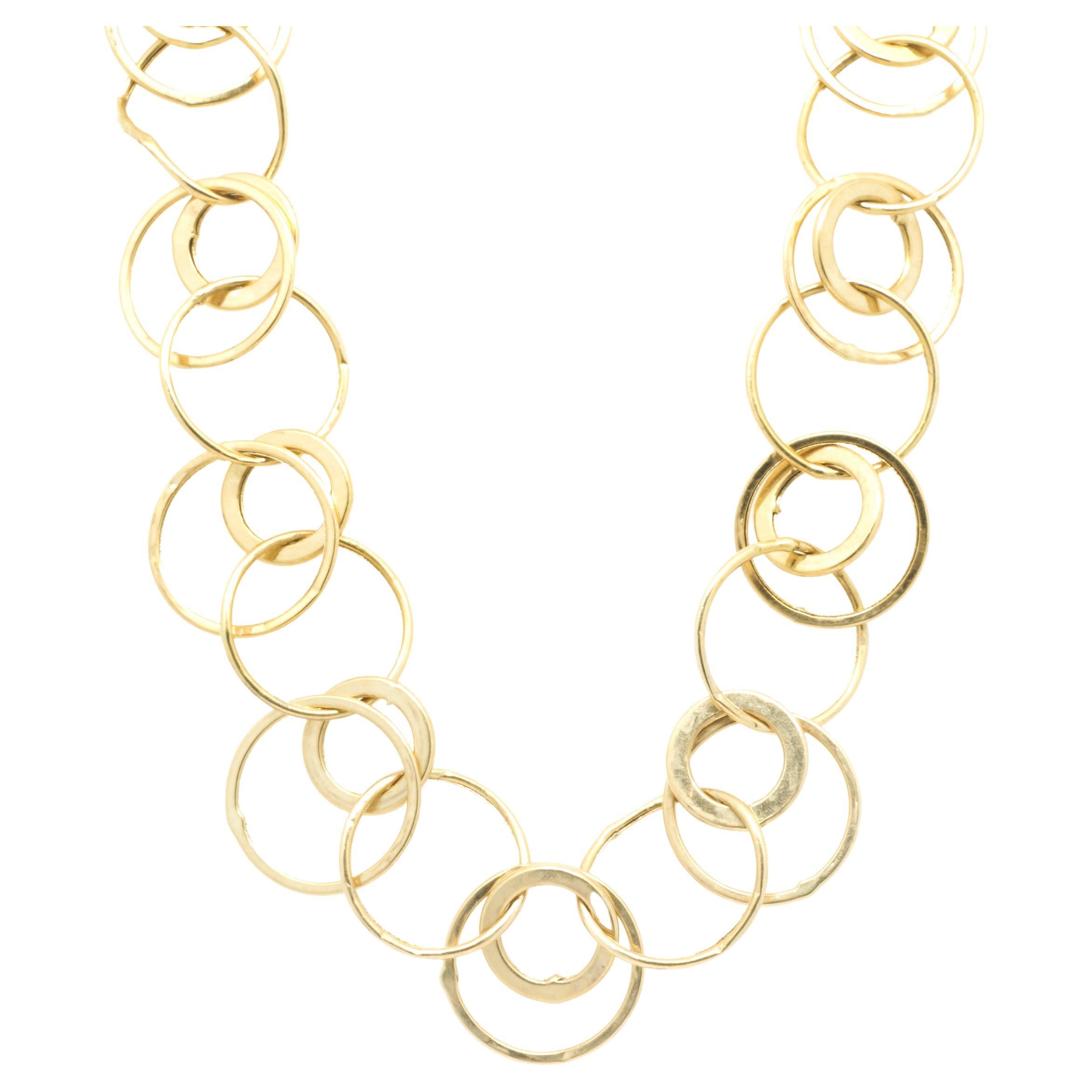 14 Karat Yellow Gold Circle Link Collar Necklace