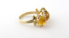 14 Karat Yellow Gold Citrine 3-Stone Ring