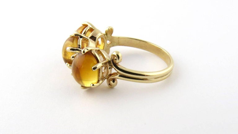 14 Karat Yellow Gold Citrine 3-Stone Ring at 1stDibs