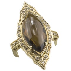 14 Karat Yellow Gold Citrine and Diamond Fashion Ring 14 Karat Yellow Gold Citrine and Diamond Fashion Ring