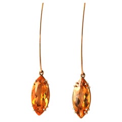 Orecchini in oro giallo 14 carati con citrino