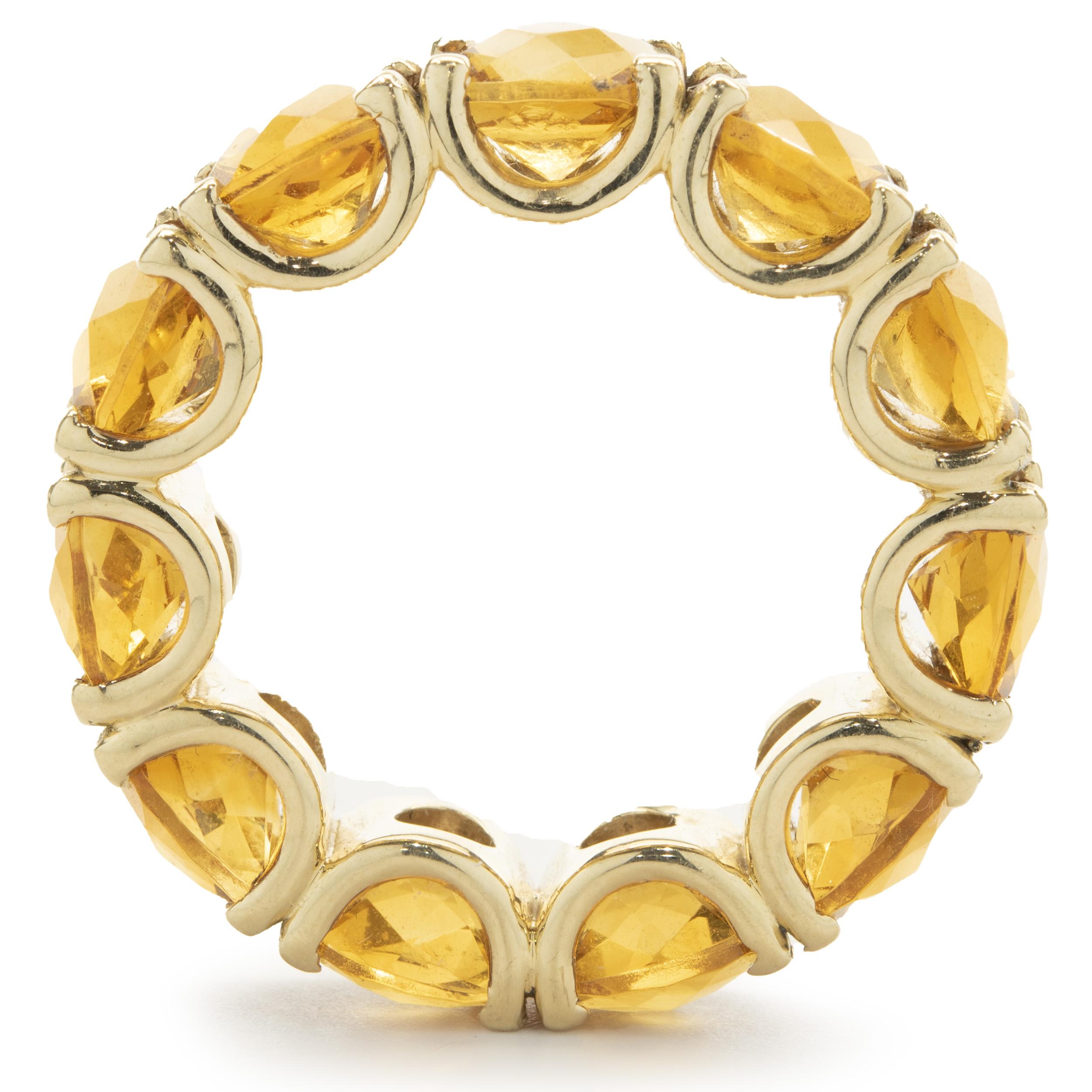 14 Karat Gelbgold Citrin Ewigkeitsring (Kissenschliff)