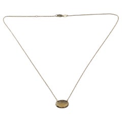 14 Karat Yellow Gold Citrine Pendant Necklace JAGi Certified #15079 Vintage 14 Karat Yellow Gold Citrine Pendant Necklace JAGi Certified #15079