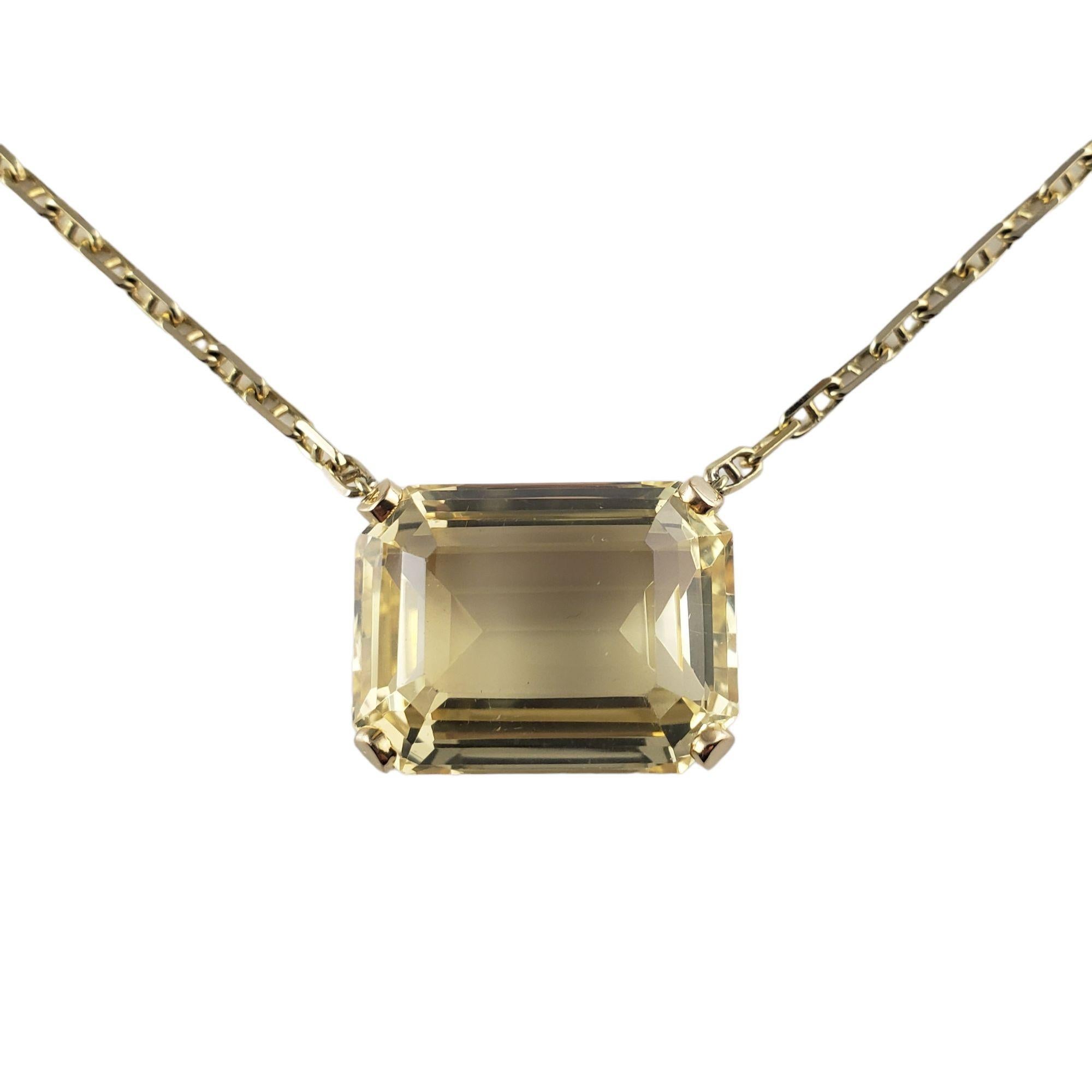 14 Karat Yellow Gold Citrine Pendant Necklace #14643 In Good Condition For Sale In Washington Depot, CT