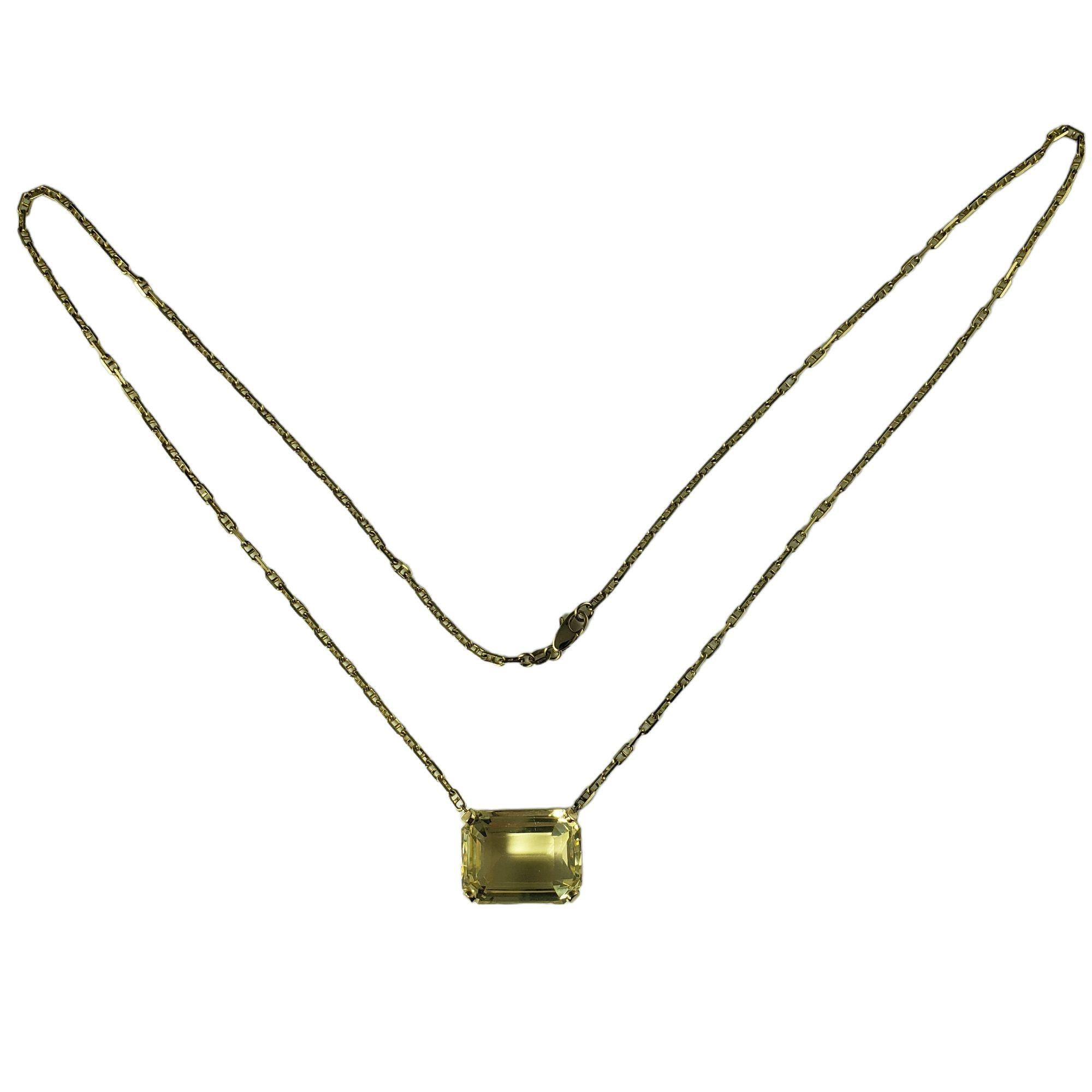 14 Karat Yellow Gold Citrine Pendant Necklace #14643 For Sale 1