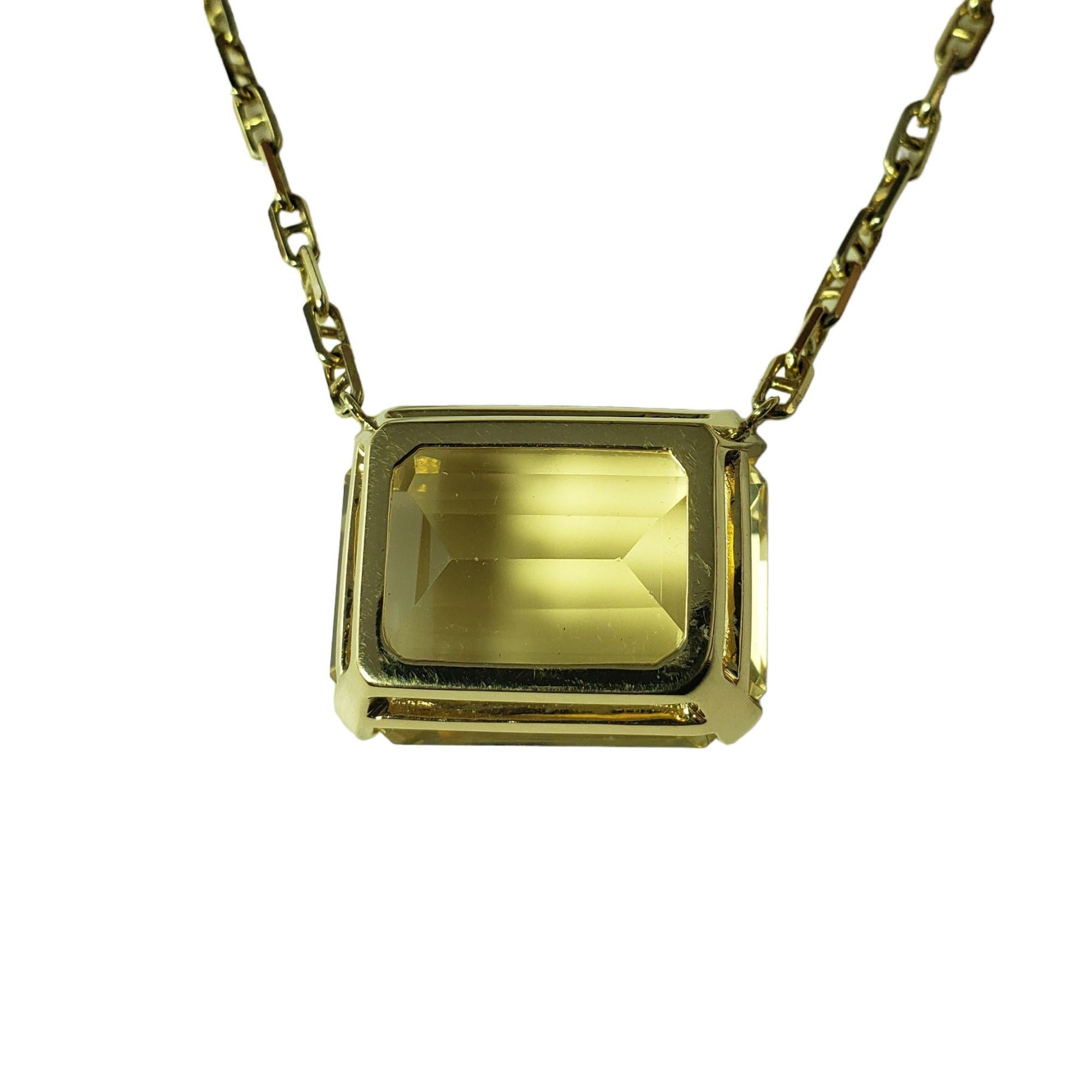 14 Karat Yellow Gold Citrine Pendant Necklace #14643 For Sale 2