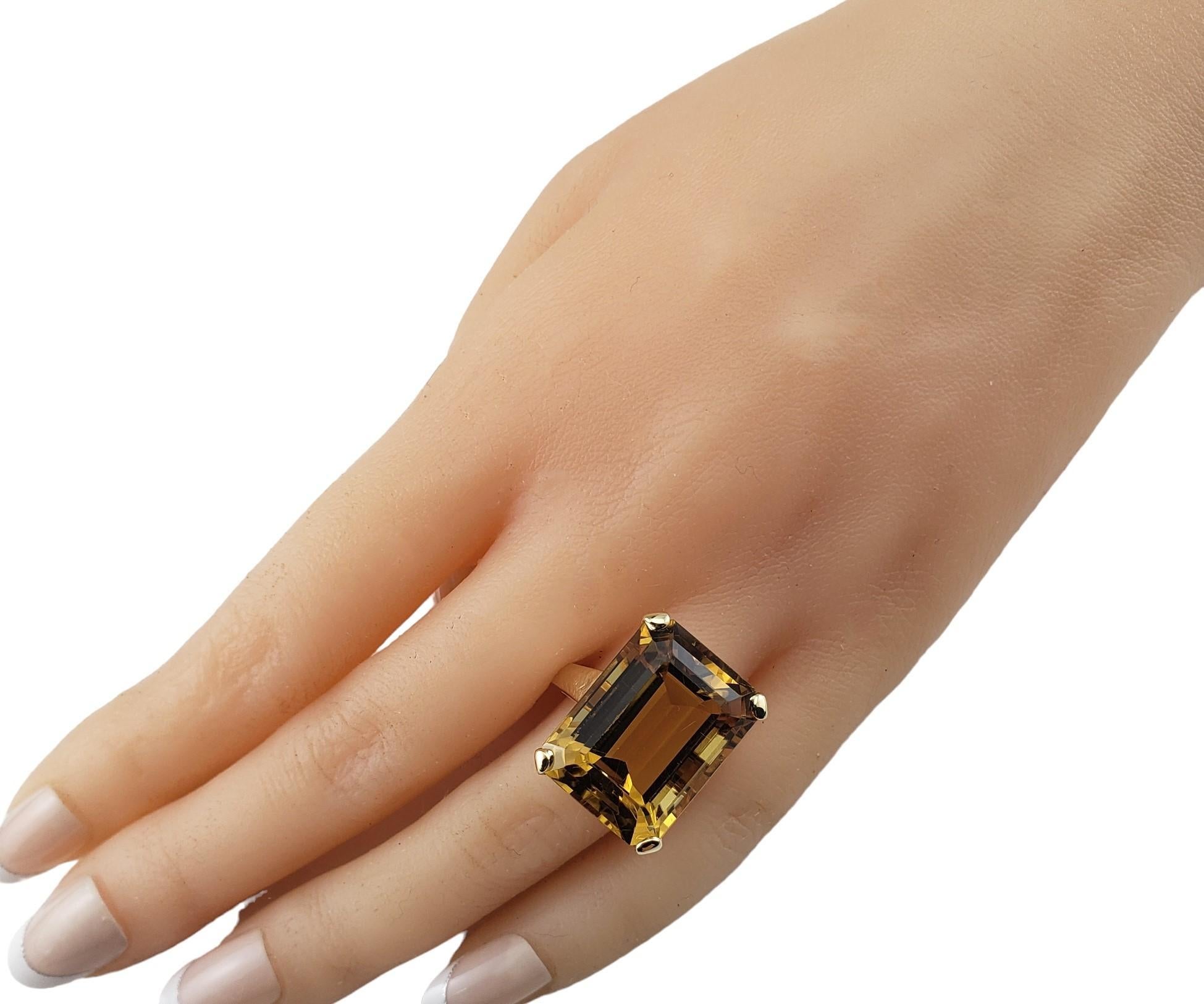 Bague en or jaune 14 carats, quartz et citrine taille 6,25 n°15727 en vente 2