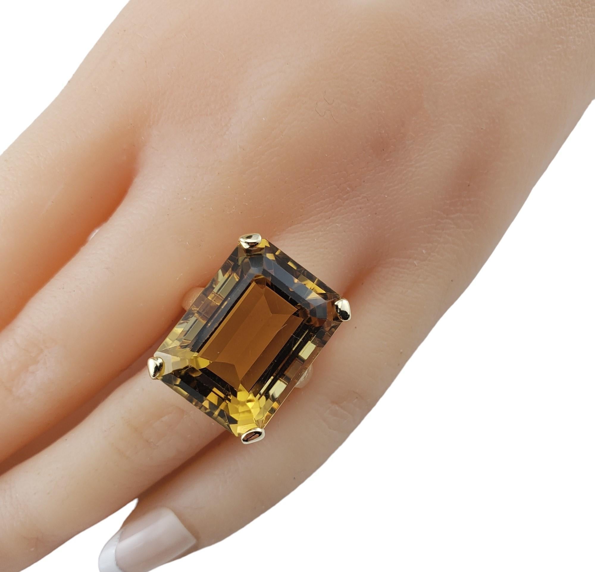Bague en or jaune 14 carats, quartz et citrine taille 6,25 n°15727 en vente 3