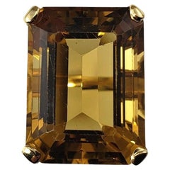 Retro 14 Karat Yellow Gold Citrine Quartz Ring Size 6.25 #15727