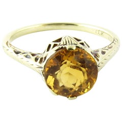 Vintage 14 Karat Yellow Gold Citrine Ring
