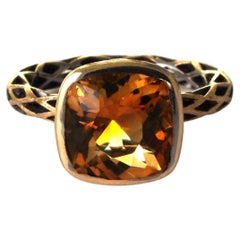 Anello Citrino in oro giallo 14 carati