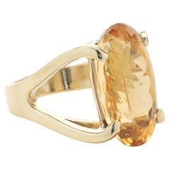14 Karat Yellow Gold Citrine Ring