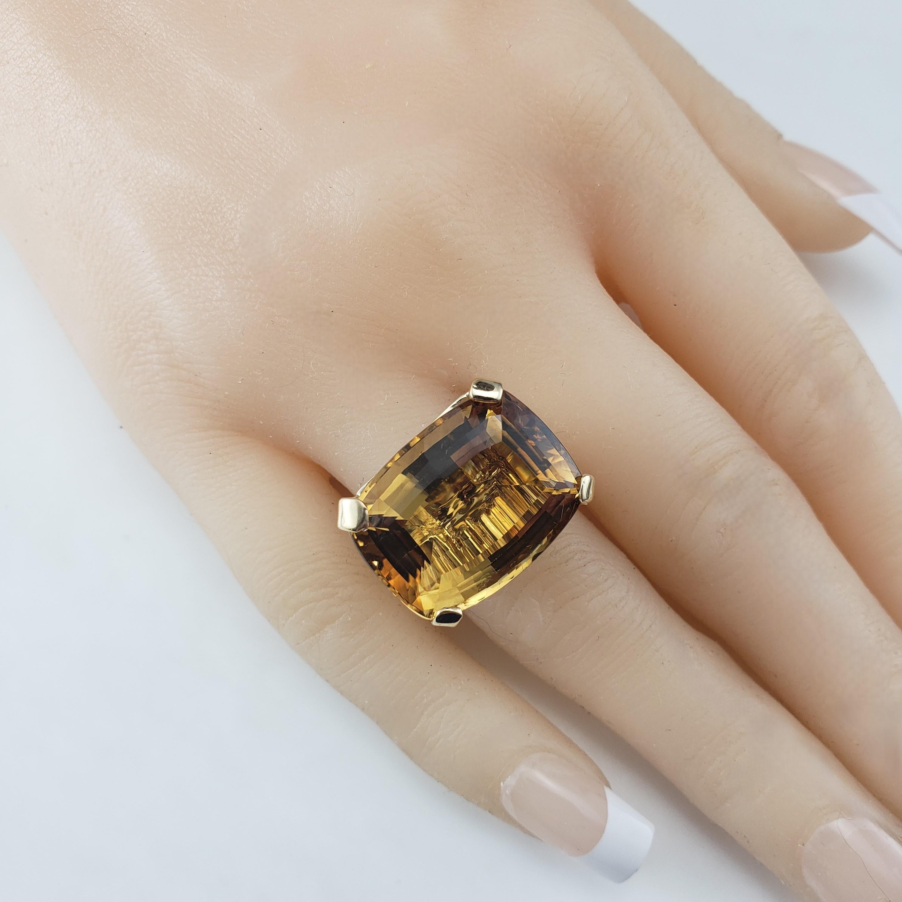 Women's 14 Karat Yellow Gold Citrine Ring Size 9  #20722 For Sale